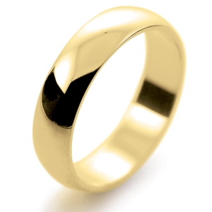 D Shape Light - 5mm (DSSL5-Y) Yellow Gold Wedding Ring